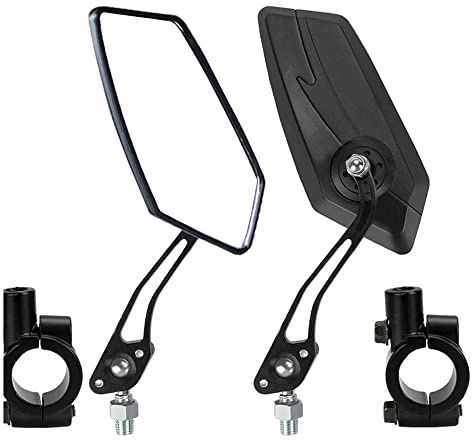 ETOPARS 1 Paar 10mm 8mm Motorrad Rückspiegel Universal Motorrad Lenkerendenspiegel Aluminium Motorrad Spiegel Lenkerspiegel Seitenspiegel Drehung Einstellbar Schwarz