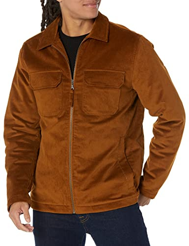 Amazon Essentials Men's Corduroy Work Jacket (Available in Big & Tall), Dark Chestnut Brown, X-Large