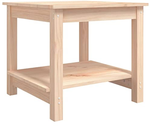 vidaXL Couchtisch Beistelltisch Wohnzimmertisch Sofatisch Teetisch Kaffeetisch Tisch Wohnzimmer Holztisch 50x50x45cm Massivholz Kiefer