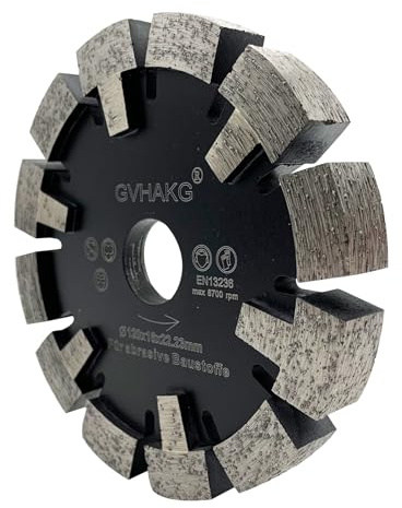 GVHAKG 16mm Frässcheibe Fussbodenheizung, Räumscheibe 120x16x12x22,23mm | Diamant Frässcheibe Fugenfräser mit T-Schutzsegment für Estrich, Asphalt,Sehr Verschleißfest