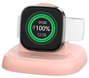 NEWDERY Ladestation für Fitbit Sense 2/Sense/Versa 4/Versa 3 Magnetische Uhren-Ladegerät-Ständer mit Ladekabel, Ladegerät für Fitbit Sense 2/Sense/Versa 4/3 Rosa