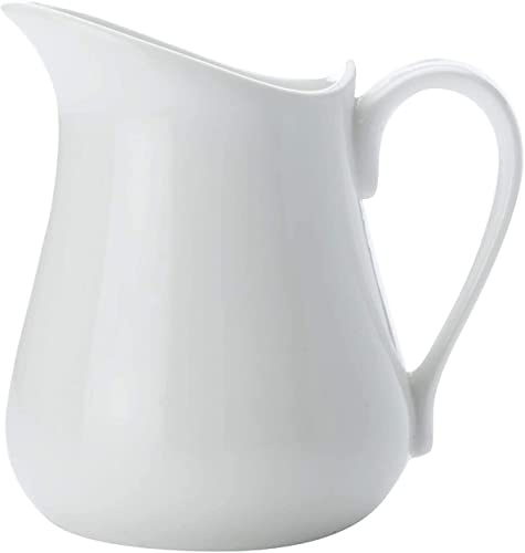 Tint Krug Milchkrug Multi Krug | Milchkännchen | Milchkanne | Milchbehälter mit breitem Außgießer, schwarz rose mint blau grau weiß |Sahne, Milch, Saft, Dessert Saucen (500 ml Krug weiss)