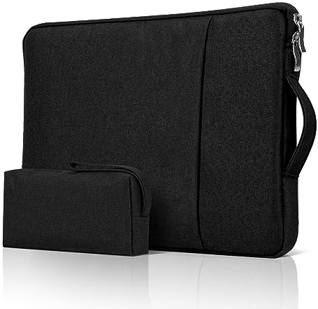 jooeer Funda Ordenador Portatil 14 Pulgadas Bolsa para MacBook Pro M2 M1 A2779 A2442 2023-2021 Chromebook Notebook 14, Sleeve PC Acolchada Impermeable Fina con Asa Bolsillo, Negro