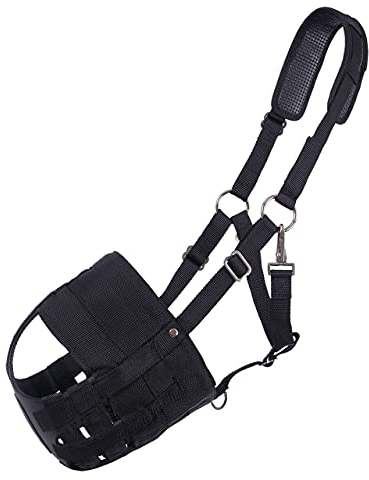NETPROSHOP Fressbremse Beweidungsmaske mit Nasenlöchern Shetty Pony Cob Full XLFull, Groesse:Shetty, Farbe:Schwarz