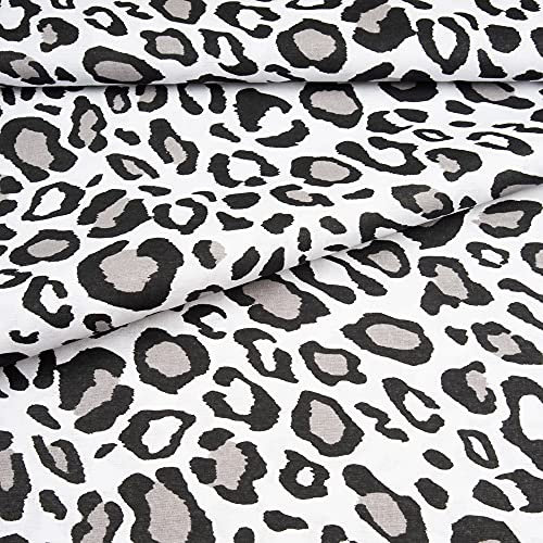 Fabreco Baumwollstoff Meterware 50x160cm Panther-Muster - 220 g/lfm - Weich, langlebig & hautfreundlich - Ideal für Nähen & Dekoration