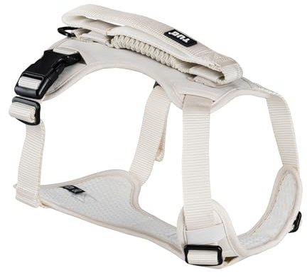 TUG Grab Dog Harness with Built-in Magnetic Traffic Leash (Large/Cream)
