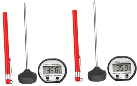 LIFKOME 2stücke Elektronisches Lebensmittelthermometer Digitales Küchenthermometer Für Grill Und Backen Präzise Temperaturmessung Für Fleisch Bbq Und Mehr Kompakt Mit Abdeckung Für