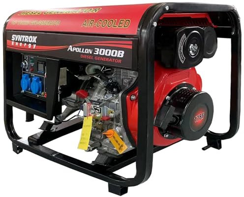 Syntrox Energy 2,8 KW Diesel Notstrom Aggregat Generator Stromerzeuger Aruso, Effizientes Dieselaggregat, Benutzerfreundlich, robust und langlebig, Zuverlässige Stromquelle