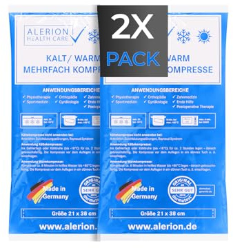 Alerion Kalt Warm Kompresse 2x 21 x 38 cm Mehrfach Kompressen