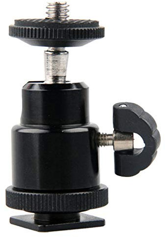 Nemeaii Mini cabeza de bola de aleación de aluminio 1/4 soporte con zapata para cámara DSLR SLR Dc Mini Dv Monitor Etc