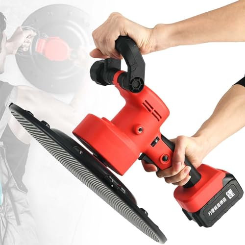 DPLWJPP Levigatrice Elettrica Cartongesso 1680w con Aspiratore,Levigatrice Cartongesso A 6 velocità Variabile,Kit Elettrico Levigatrice Pareti,Malta per Intonaco,Cemento,Spatola per Stucco,1battery