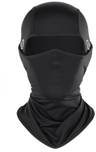 wiut Balaclava Face Mask, Neck Gaiters with Glasses Holes UV Protection Face Cover for Men Women - Breathable Sun Hood Tactical Masks Fishing Climbing Cycling & Motorcycle Helmet Cover Black