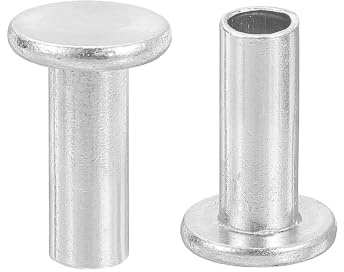 QUARKZMAN 100 Stück Halbhohlnieten, 6mm x 16mm Aluminium Flachkopf Halbhohle Nieten für Industrie Haushaltsreparatur Befestigung, Silber