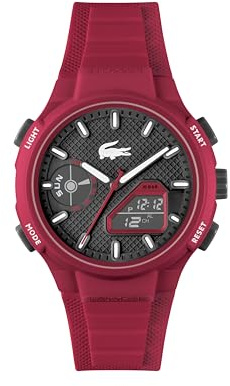 Lacoste Reloj de Cuarzo Multifuncional Analógico-Digital para hombre Colección LC33 Collection con Correa en silicona