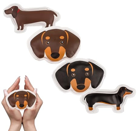 4er Set Taschenwärmer | Tierische Handwärmer - Katze, Hund, Dackel | Widerverwendbare Wärmepads zum Knicken - 60 Minuten wohlige Wärme für die Hosen-Tasche