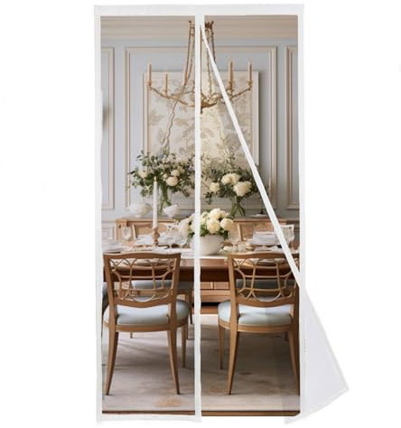 MAGICDOOR Zanzariera Magnetica Finestra 85x210cm, Fibra di Poliestere Colore Puro Tenda Zanzariera con Forte Magnete Traspirante Zanzariere Magnetiche per Camera Letto Soggiorno Porta ingresso-Bianco