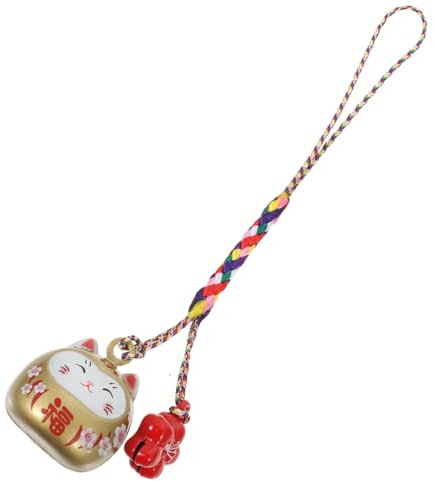 DEARMAMY Japanischer Glückskatze Mit Kirschblüten-design Handgefertigter Für Taschen Und Schlüssel Leicht Und Stilvoll Perfektes Für Katzenliebhaber