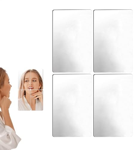 Adhesivo de pared con espejo corporal, espejo acrílico cuadrado extraíble, espejo flexible para maquillarse, azulejos de espejo para pared, lámina de espejo acrílico, espejo autoadhesivo, espejo