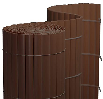 jarolift PVC Sichtschutzmatte Balkon Sichtschutz Wetterfest für Garten Terrasse, Sichtschutzzaun Balkonverkleidung, Zaun Sichtschutz Balkon Windschutz, 90 x 500 cm, Braun