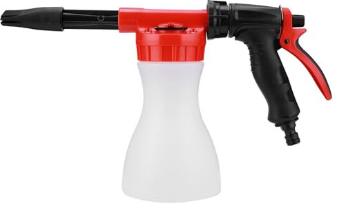 Wowlela Snow Foam Gun Sprayer, 900ml Snow Foam Pump Sprayer with Anti-Slip Handle, Adjustable Car Cleaning Lance for Soap Fertiliser Fit Universal Hose for Pets, Car Washing, Garden Watering