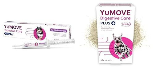 YuMOVE Digestive Care Dog Probiotic Supplement Support Bundle – 1x Fast-Acting Rapid Paste for Medium Dogs, 30ml & 1x Digestive Care PLUS Gut Health Sachets 60 Sachets, All Dogs & Ages