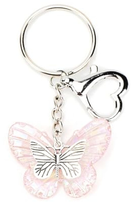 Gallkeat Schlüsselanhänger Schmetterling für Damen, Tasche Y2K Handtaschenanhänger, Geschenke für Damen, Taschen Charms, Rosa