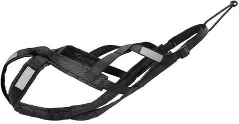 ZWCSHUU Hundegeschirr, reflektierendes Haustier-Schlitten-Skijöring-Geschirr, wasserdicht, for große Hunde, Gewichtsziehweste for das Training von Haustieren Hunde Zuggeschirr X Back(Black,M)