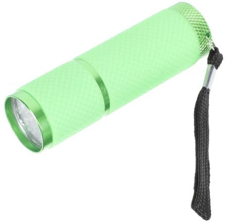 HOMSFOU Lámpara UV para Uñas, Linterna LED Morada de 9 Luces, Detector de Billetes y Monedas, Portátil para Tienda y Hogar, Verde