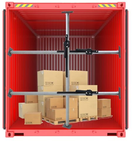 WJFTODAY 3er-Pack Hochleistungs-Lastsicherungsstange, verstellbar, Ladungsstabilisator, Rtabilisator, Ratschen-Laststange aus Stahl für kompakte LKW/Transporter/Pickups/SUV/Anhänger, Tragkraft 400 kg