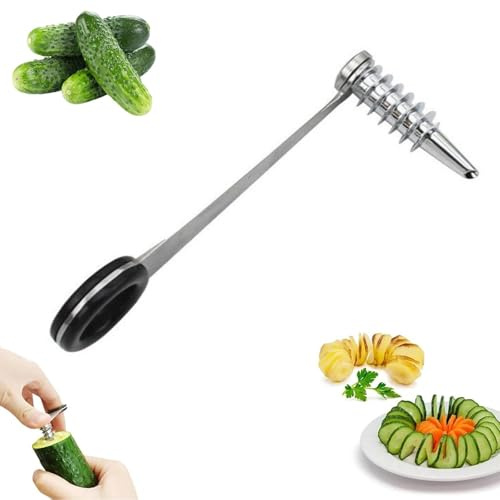 Noaxylic Spiral Cutter, Affettatrice a Spirale per Verdure, Utensile Manuale Tagliare Verdure a Spiral Portatile, Taglierina per Patate a Spirale, Spiralizzatore per Carota, Zucchina, Cetriolo, Frutta