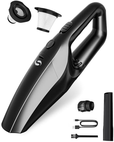 SERVOMASTER Handheld Vacuum Cleaner Cordless, Portable Mini Car Vacuum | Rechargeable Hand Vacuum Cleaner with HEPA Filter, for Car Accessories, Home, Office, Pet Hair Cleaning, Black