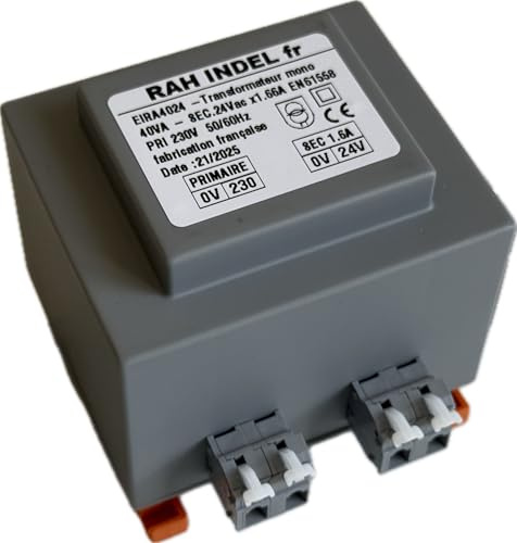 TRANSFORMATEUR DE SECURITE 400V/24V MONOPHASE 40VA