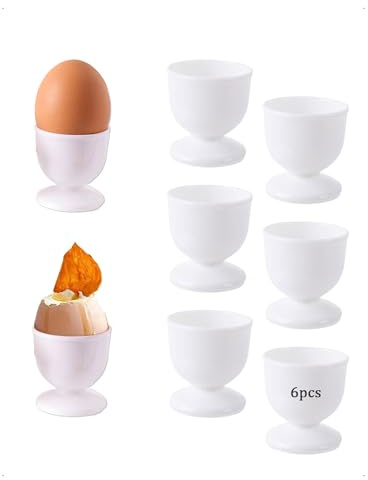 SanKristo 6 PCS Set de Coquetiers, Coquetier Rond avec Base, Tasse à Oeufs Design, Accessoires de Création DIY pour la Cuisson au Restaurant de la Cuisine à Domicile