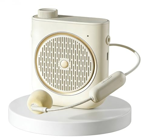 Cetgrso Amplificador de voz con micrófono de auriculares inalámbricos, amplificador de voz micrófono inalámbrico para profesores, mini altavoz de sistema PA, amplificador de voz portátil para aula