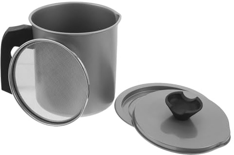 TOYZFRIENDY Récipient à Graisse de Cuisson 14 L en Métal avec Filtre Intégré et Couvercle Hermétique Séparateur de Graisse pour Huile de Friture et Bacon Bac Collecteur la Cuisine