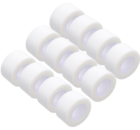 VILLCASE 12 Rolls Adhesive Fixing Tape, Pe Breathable First Aid Bandage, High Adhesion Hypoallergenic Wound Dressing Tape for Skin Protection and Fixation