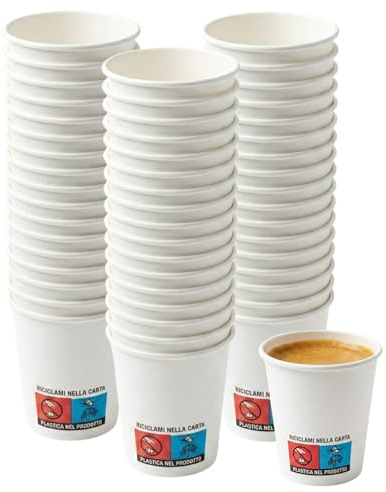 Easy8 1000 vasos de café de papel de 75 ml desechables, vasos de café de papel biodegradables ecológicos desechables para espresso, bar, oficina y transporte