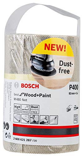 Bosch Professional Sanding Paper Roll M480 Best for Wood and Paint (Wood and Paint, 93 x 5000 mm, grit G400, Accessories for Hand Sanding)