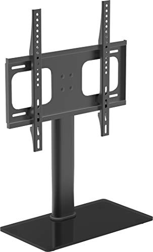 VCM TV-Standfüße 46x24x67 cm Stahl Glas Vesa 400x400 Set Fach | Freistehender, stabiler Standfuß für Flachbildfernseher - in Wohnzimmer oder Büro - für Technikliebhaber