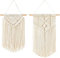Mkouo 2 Pcs Macramé Colgar en la Pared Small Tapiz de Arte Tejido Boho Chic Home Decor Apartment Dorm Room Decoration, 30cm (L) x 25cm (W) and 40cm (L) x 25cm (W)
