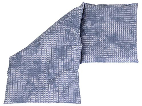 Coussin aux pépins de raisin 20x50cm compartimenté en trois - used look bleu-gris - Coussin bouillotte aux pépins - Coussin froid -