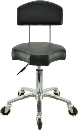 VAKON SALON - Ergonomischer Rundsitz mit Lehne höhenverstellbar von 50 bis 65 cm Rollhocker - Drehhocker Arbeitshocker Praxishocker