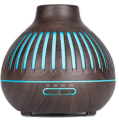 Humidifiers for Bedroom500Ml Aromatherapy Essential Oil Diffuser Wood Grain Remote Control Humidifier Ultra-Fresh Air Mister and 7-Color Light-R