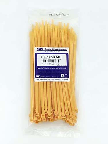GW Kabelbinder-Technik, Kabelbinder 202 x 4,8 mm golden, 100 Stück, GT-200STCGLD