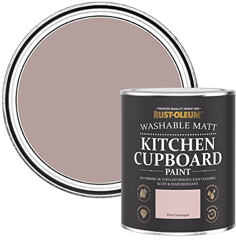 Rust-Oleum abwaschbare Küchenschrankfarbe in rosa mit Matt Finish - Rosa Sekt 750ML