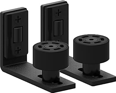 QINAIXQM Einstellbar Bodenführung Wand/Tür Unterseite Schiebetür Bodenführung Schwarz 2Pcs