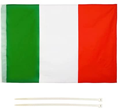 LEIVESTE - Italienische Flagge, wetterfest, mit Schlaufe für den Mast, italienische Flagge, 60 x 90 cm, dreifarbig, 2 Kabelbinder (60 x 90 cm)