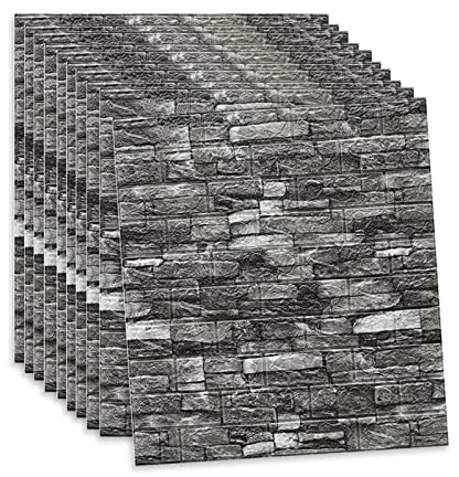 Selbstklebend Tapete Wandtapete Vintage Tapeten Wasserdicht Tapete Tapeten Folie für schlafzimmer wohnzimmer (Schwarz)