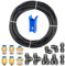 HUAZIZ 8mm OD 5mm ID Aria Pneumatica PU Tubo, 10 Meter Tubo per Aria Poliuretano Nero + 14 Pcs Nero Pneumatico Connettore Raccordo per Tubo dell'aria Raccordi a Innesto Rapido a Innesto