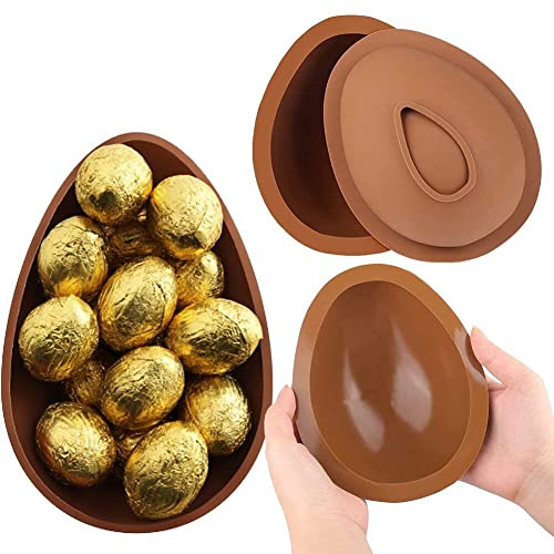 3D påskägg chokladform | non-stick silikon fondantform | hållbart bak- och sockerhantverksverktyg för efterrättsbakning